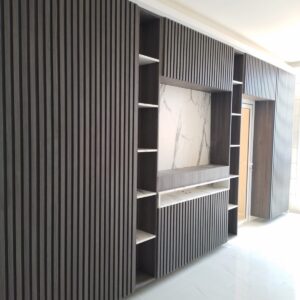 Modern built-in TV entertainment wall unit