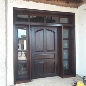 Dark Wood Door with matching wide frame