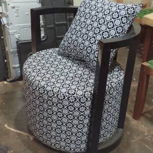 Pattern Covered Wooden Frame Chair