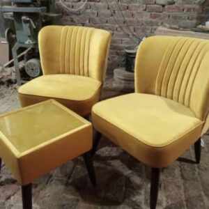 Single Yellow Suede Chair